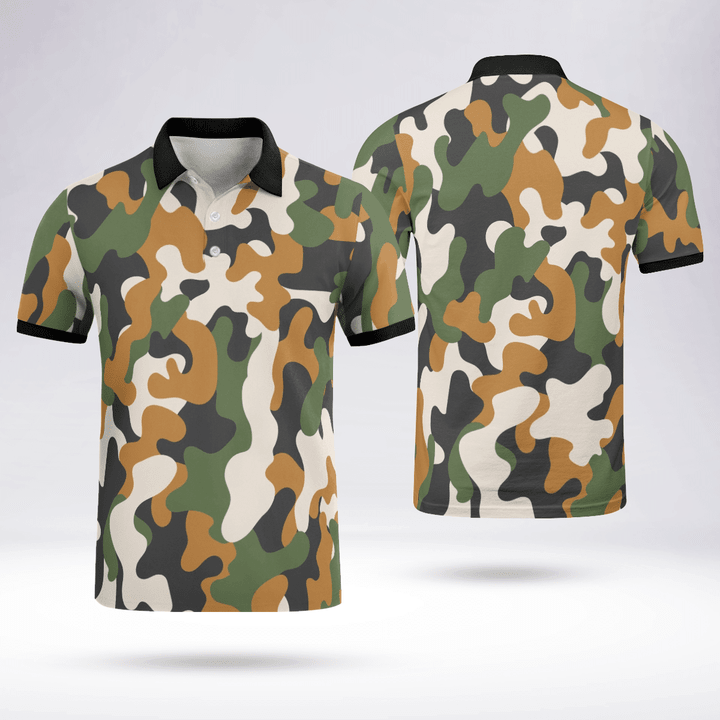 Military Style Sports Polo Shirt High-Quality Mesh Fabric Black Collar_1