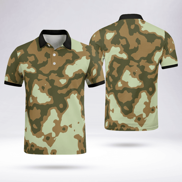 Camouflage Sports Polo Shirt Fresh And Sporty Black Collar