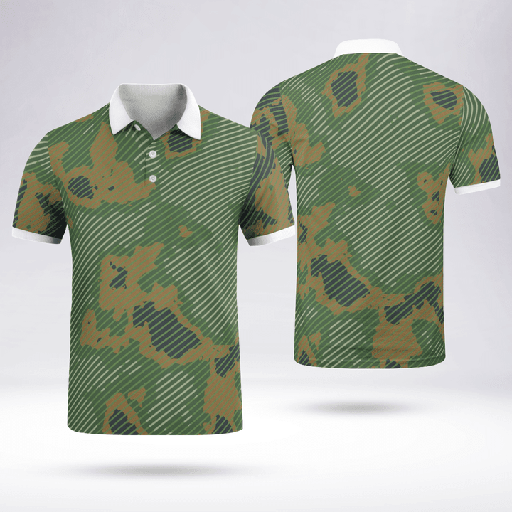 Army Style Custom Polo Shirts Fresh And Sporty White Collar