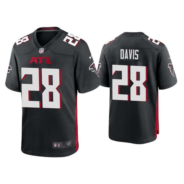 Men's Mike Davis Atlanta Falcons Black Game NFL Jersey