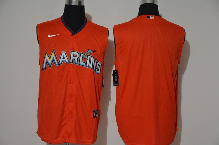 Men's Miami Marlins Blank Orange 2020 Cool And Refreshing Sleeveless Fan Stitched Mlb Nike Jersey Mlb