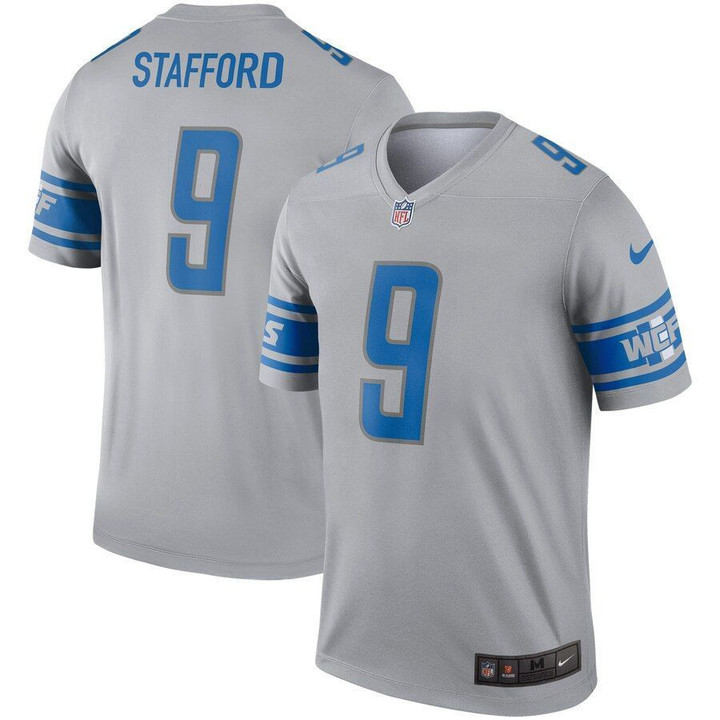 Nike Detroit Lions 9 Matthew Stafford Gray Inverted Legend Jersey Nfl