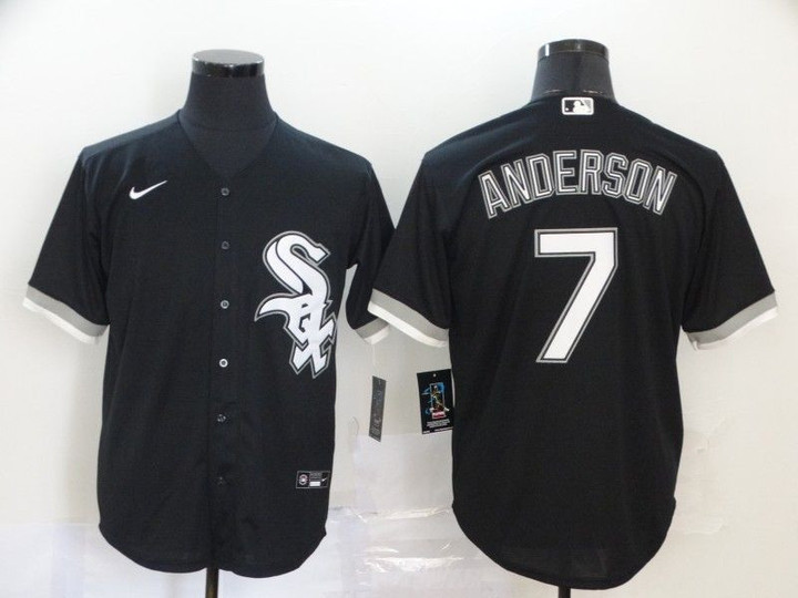 Men's Chicago White Sox #7 Tim Anderson Black Stitched Mlb Cool Base Nike Jersey Mlb