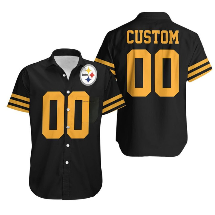 Pittsburgh Steelers Personalized Custom Color Rush Jersey Inspired Style Hawaiian Shirt