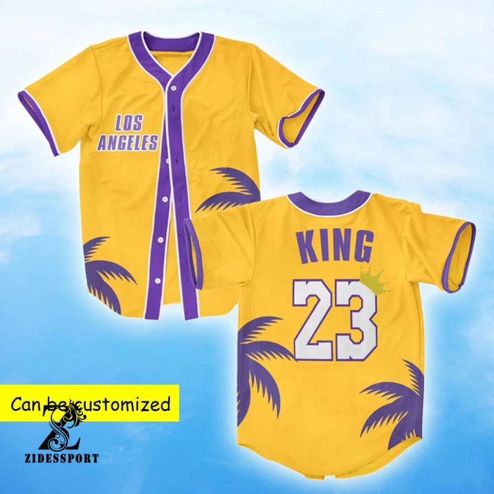 King Of La Baseball Jersey | Colorful | Adult Unisex | S - 5Xl Full Size - Baseball Jersey Lf