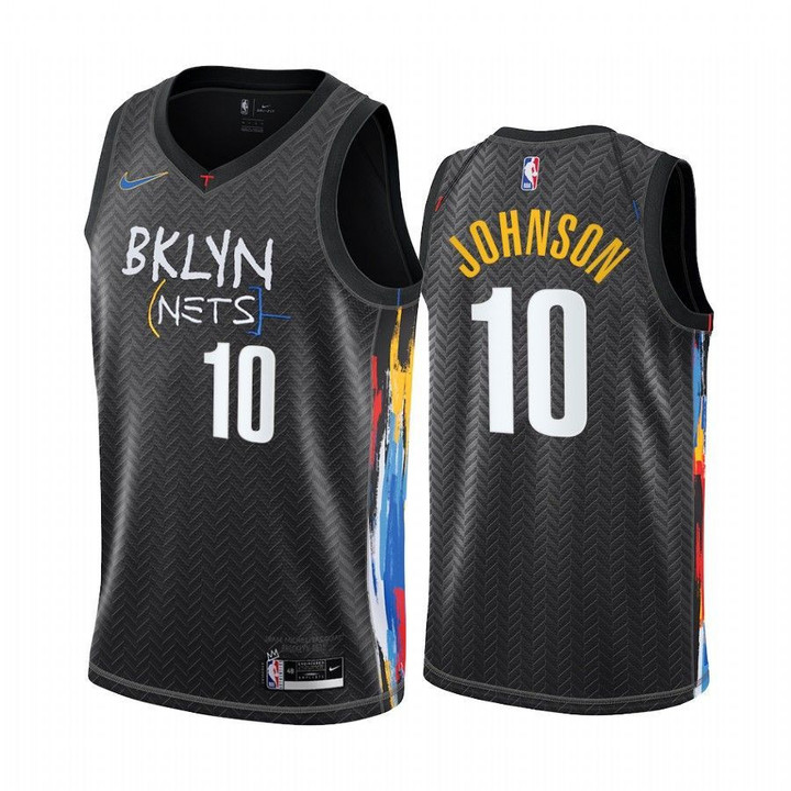 Nike Brooklyn Nets #10 Tyler Johnson Black Nba Swingman 2020-21 City Edition Jersey Nba