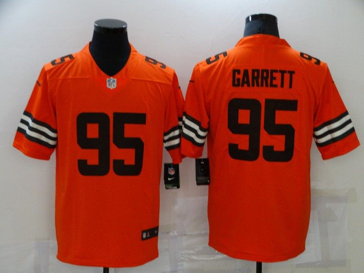 Men's Cleveland Browns #95 Myles Garrett Orange 2021 Inverted Legend Stitched Nike Limited Jersey Nfl