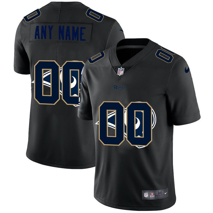 Personalize Jerseylos Angeles Rams Custom Men's Nike Team Logo Dual Overlap Limited Nfl Jersey Black Nfl