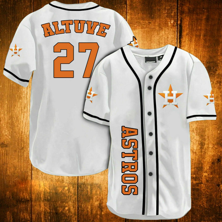Jose Altuve #27 Houston Astros White All Over Print Baseball Jersey For Fans - Baseball Jersey Lf