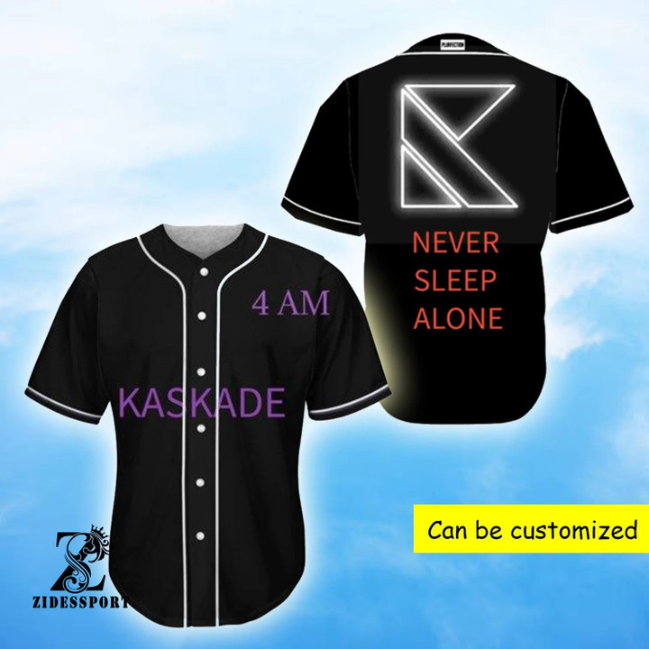 never sleep alone rave edm baseball jersey | colorful | adult unisex | s - 5xl full size - baseball jersey lf