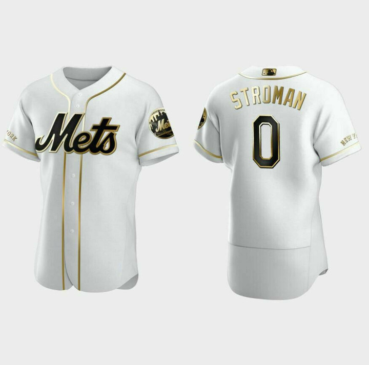 Marcus Stroman #0 New York Mets Golden-White All Over Print Baseball Jersey - Baseball Jersey Lf
