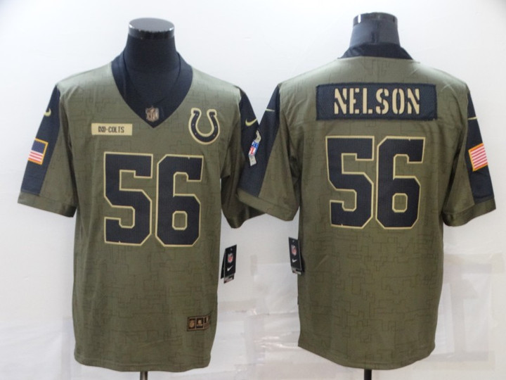 Men's Indianapolis Colts #56 Quenton Nelson Nike Olive 2021 Salute To Service Limited Player Jersey Nfl