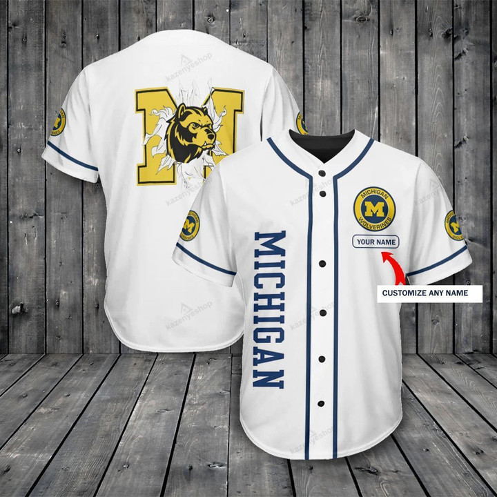 Personalize Baseball Jersey - Michigan Wolverines Personalized Baseball Jersey 351 - Baseball Jersey LF