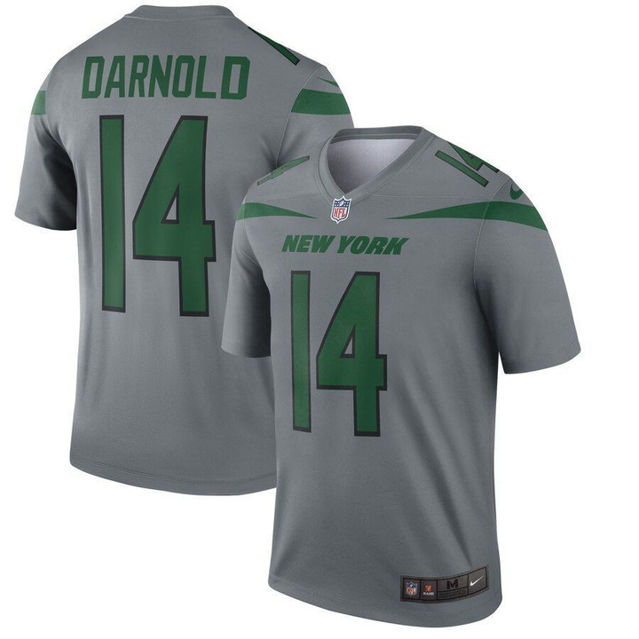 Nike New York Jets 14 Sam Darnold Gray Inverted Legend Jersey Nfl