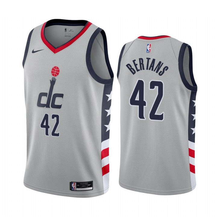 Nike Wizards #42 Davis Bertans Gray Nba Swingman 2020-21 City Edition Jersey Nba