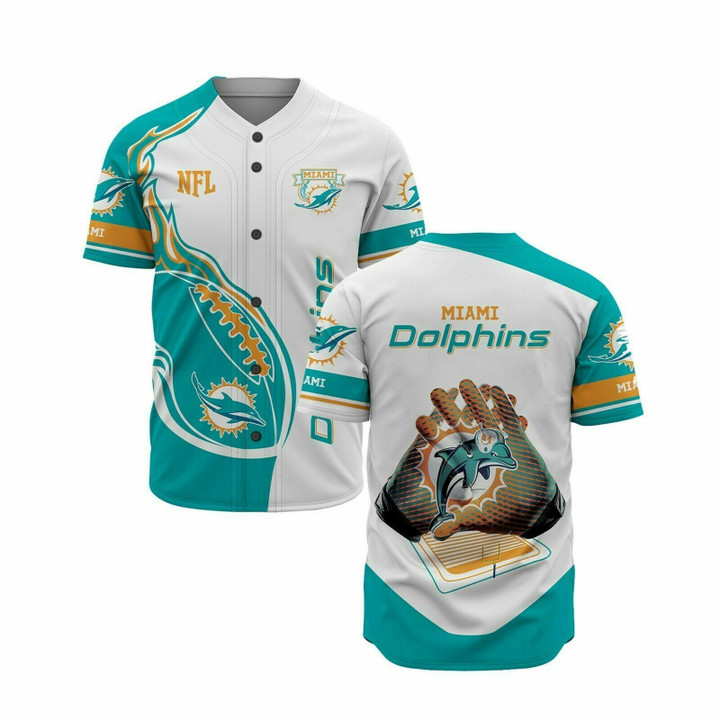 Miami Dolphins Gloves All Over Print Baseball Jersey - Baseball Jersey Lf