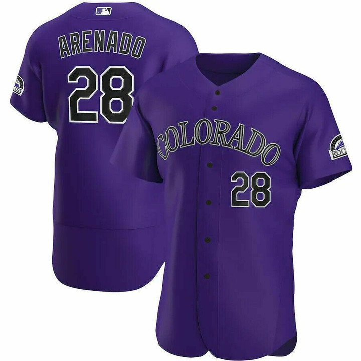 Nolan Arenado #28 Colorado Rockies Purple V2 All Over Print Baseball Jersey For Fans - Baseball Jersey Lf