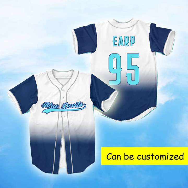 Blue Devils Baseball Jersey | Colorful | Adult Unisex | S - 5Xl Full Size - Baseball Jersey Lf
