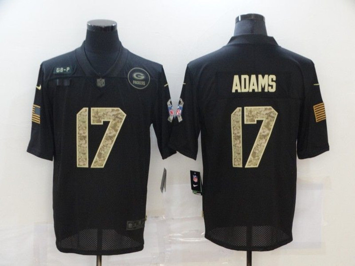 Men's Green Bay Packers #17 Davante Adams Black Camo 2020 Salute To Service Stitched Nfl Nike Limited Jersey Nfl