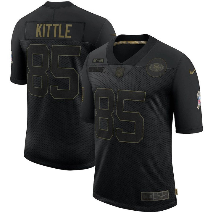 Nike 49Ers 85 George Kittle Black 2020 Salute To Service Limited Jersey Nfl