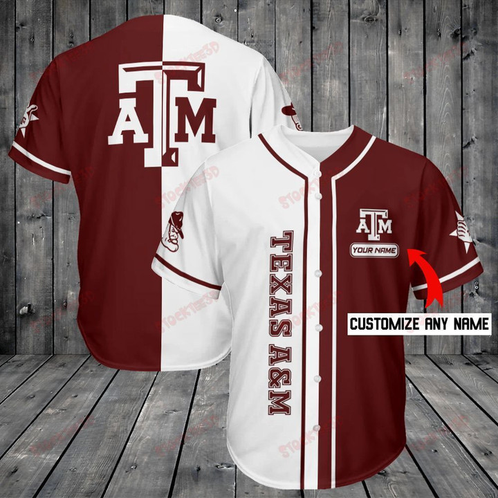 Personalize Baseball Jersey - Texas A&M Aggies Personalized Baseball Jersey Shirt 197 - Baseball Jersey LF