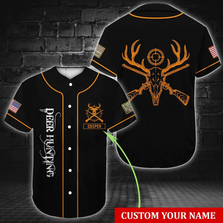 Personalize Baseball Jersey - Custom name Deer Hunting Hunting Gift Baseball Jersey | Colorful | Adult Unisex | S - 5XL Full Size - Baseball Jersey LF