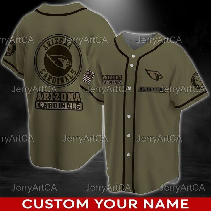 Personalize Baseball Jersey - Arizona Cardinals Personalized Baseball Shirt - Baseball Jersey LF