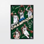 Milwaukee Bucks 2021 NBA Finals Champions Framed Poster