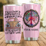 Custom Freedom's Just Another Word For Nothing Left To Lose Hippie Girl Vans And Tree Of Life 20Oz, 30Oz Stainless Steel Tumbler