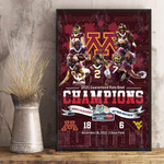 Minnesota 2021 Guaranteed Rate Bowl Champions NCAA Football Wall Art Print Poster