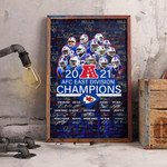 Buffalo Bills 2021 2022 American Football Conference AFC East Champions NFL Autographed Wall Art Print Poster