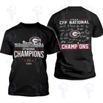Georgia Bulldogs 2022 CFP National Champions Shirt, NCAA Football Autographed Champs Series Two Sided Graphic Unisex T Shirt, Sweatshirt, Hoodie Size S - 5XL VIT