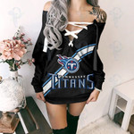Tennessee Titans NFL Lace-Up Criss Cross Sweatshirt Dress