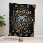 Fenrir Wolf Viking They Come When I Call Fleece Blanket 156