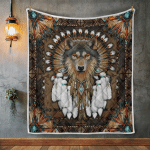 Native American Wolf Spirit  Quilt Blanket 293