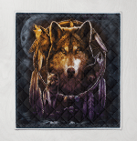 Native American Wolf 347 Quilt Blanket