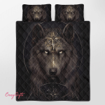 Native American Wolf 348 Quilt Bed Set