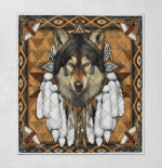 Native American Wolf Spirit 342 Quilt Blanket
