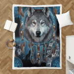 Native American Wolf 432 Shepra Blanket