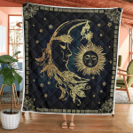 Wicca Sun and Moon Mandala Quilt Blanket 129