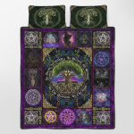 Wicca - Pagan Witch Tree of Life, As Above, So Below Quilt Bed Set 176