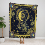 Wicca Sun And Moon Mandala Fleece Blanket 257
