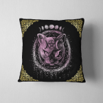 Wicca cat and moon  W012 Pillow Case Cover