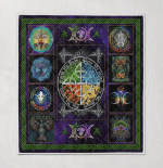 Wicca Fire - Earth - Water - Air Quilt Blanket 042