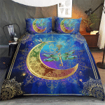 Wicca Native Dragonfly And Moon 407 Bedding Set