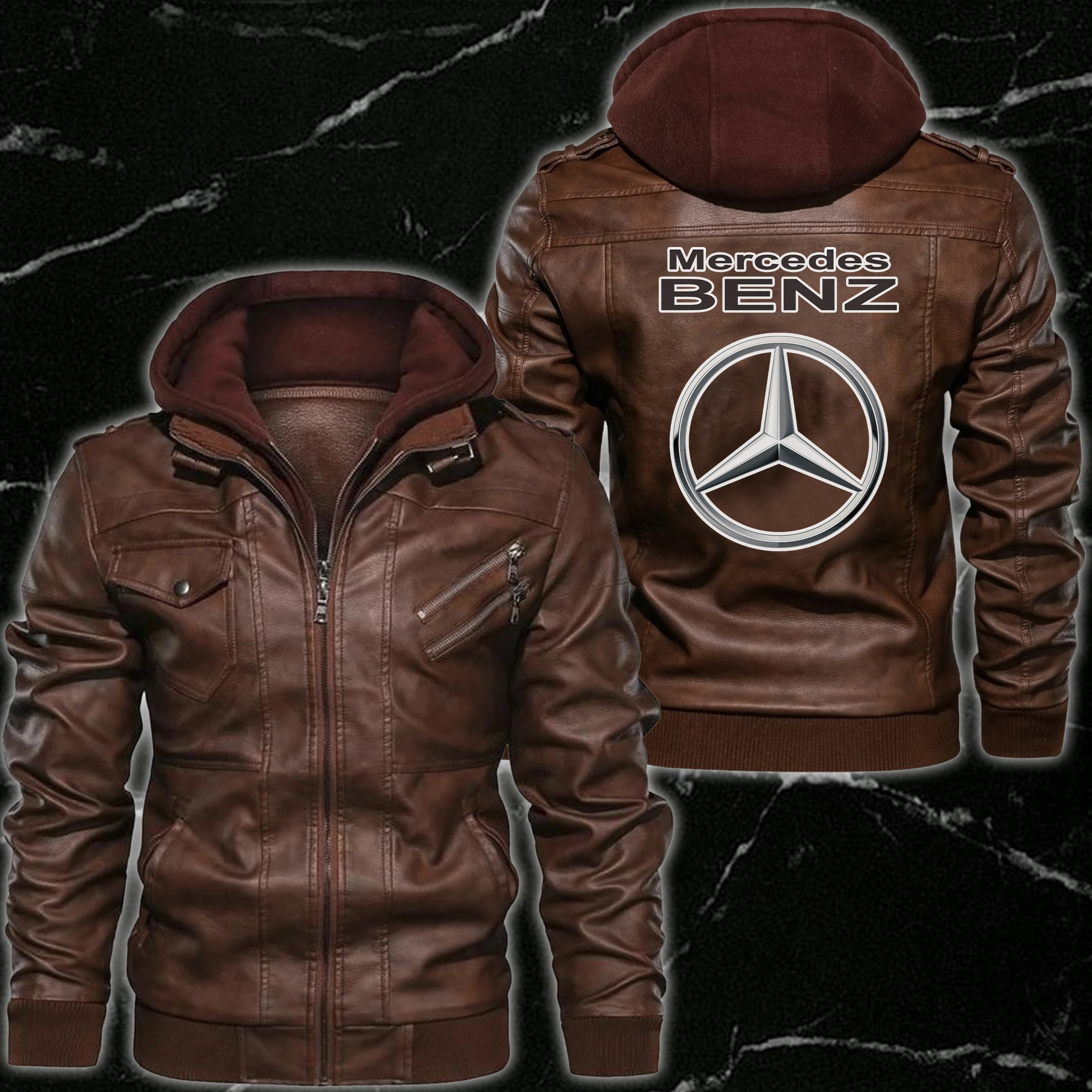 NEW Mercedes Benz Automobile Car Motorcycle Rider Leather Jackets2