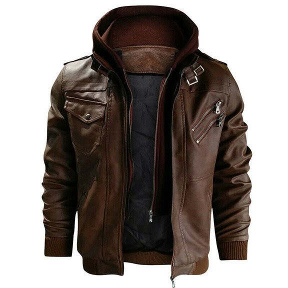 NEW NFL New York Giants Football Sons of Anarchy Brown Motorcycle Rider Leather Jackets1