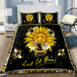 Beautiful Hippie Bee And Sunflower Bedding Set MEI - Amaze Style™-Bedding Set