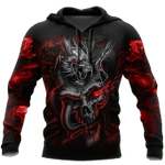 Amazing Red Dragon Skull Hoodie For Men And Women MEI - Amaze Style™-Apparel