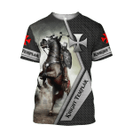 Premium Knight Templar Riding Horse All Over Printed Shirts For Men And Women MEI - Amaze Style™-Apparel